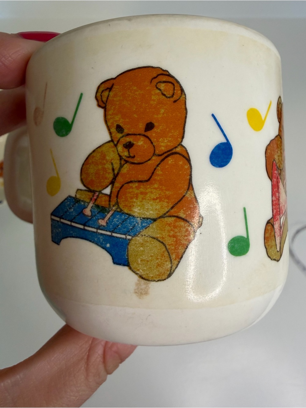 Anacapa Vintage Melamine Ware Children’s Dish Set Musical Teddy Bear Bowl, Mug - Picture 4 of 8